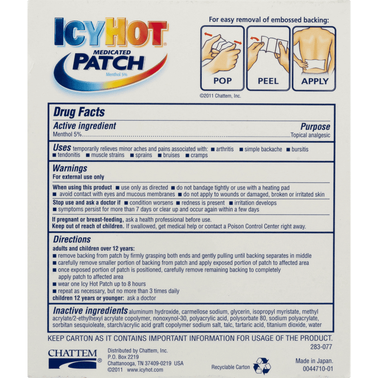 Icy Hot Medicated Arm Neck Leg And Small Areas Patch, 52 OFF
