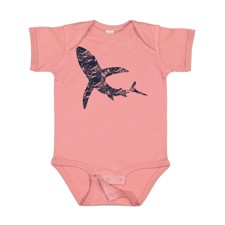 

Inktastic Shark Silhouette - Vintage Style Boys or Girls Baby Bodysuit