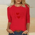 thumbnail image 4 of Vetsdori Womens 3/4 Sleeve Tops Valentine Plus Size Blouses Gifts for Girlfriend Casual,Summer Graphic Cute Shirts for Ladies Crew Neck, 4 of 5