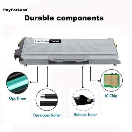 Payforless 2pk Tn360 Toner Cartridge Compatible For Brother Dcp 7030 Dcp 7040 Mfc 7440n Mfc 7840w Dcp 7045n Hl 2140 Walmart Canada
