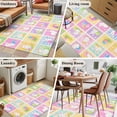 thumbnail image 5 of 2.7'x5' Area Rugs, Spring Easter Indoor Outdoor Area Rug for Living Room Bedroom, Colorful Cute Bunny Egg Checkered Washable Bathroom Rugs Kitchen Floor Carpet Mats Home Decor Aesthetic, 5 of 8