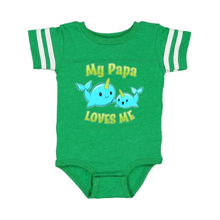 

Inktastic My Papa loves me- cute narwhal Gift Baby Boy or Baby Girl Bodysuit