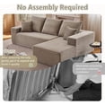 thumbnail image 5 of Deep Seat Corduroy Sofa, No Assembly Compressed Couch with Soft Cushions for Living Room & Apartments, Camel, 5 of 9