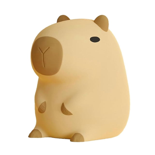 Lámpara de noche Capibara, lámpara portátil de silicona recargable por USB con forma de animal, linda lámpara táctil con forma de capibara para dormitorio, sala de estar y mesita de noche.