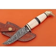 thumbnail image 3 of 10" trailing point blade custom skinning knife with eagle pomel, Leather sheath, 3 of 11