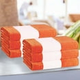 thumbnail image 3 of Superior Cabana Striped 6-Piece Oversized Cotton Beach Towel Set, Orange, 3 of 8