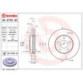 thumbnail image 2 of Brembo Brake Rotor 09870981C02 Vented; One Piece Design; Wheel Bolt Pattern 5 x 117.82 Millimeter; 150 Millimeter Hat Inside Diameter; 70.6 Millimeter Hub Diameter; Grey Cast Iron; Single, 2 of 2
