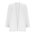 thumbnail image 4 of ZQGJB Women's 3/4 Sleeve Open Front Cardigan Lightweight Elegant Shrugs for Women Loose Fit Casual Dressy Beach Cover up White L, 4 of 7