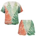 thumbnail image 3 of Christmas Snowmen Pajama Set for Women 2 Piece Sleepwear Loungewear Short Sleeve, 3 of 7