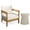 Grey,Teak+ Beige, variant on Copper Cast Aluminum 3PC Bistro Set with Ice Bucket for Outdoor Patio, 2 Chairs and Mesh Table