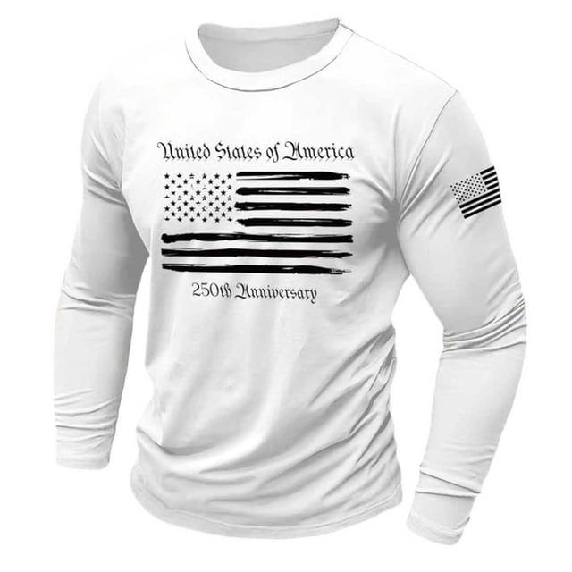 T-shirt Graphique à Manches Longues pour un Usage Quotidien Décontracté - Style Voyage Commémoratif, Haut Doux, Garde-Robe pour Hommes