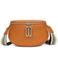 thumbnail image 1 of Bolso de hombro de piel Bolso de pecho de mujer liso con asa de tela, 1 of 1