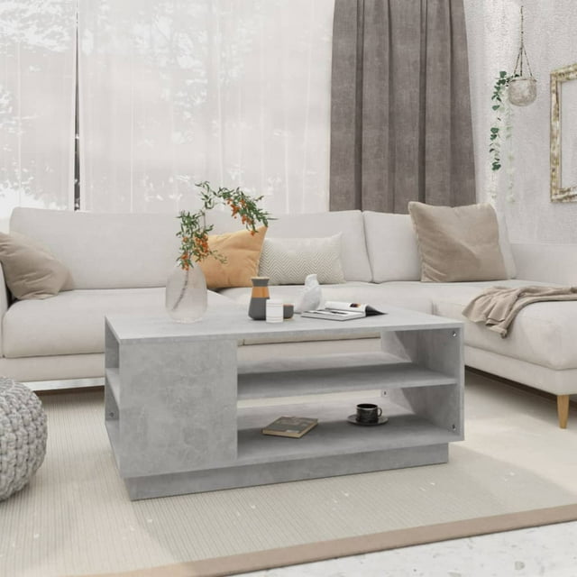 vidaXL Coffee Table Concrete Grey 102x55x43 cm Engineered Wood