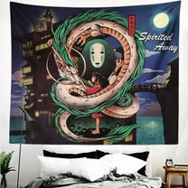 Spirited Away Tapestry Backdrop Background Poster Gift for Bedroom Aesthetics Funny Decor Flag Wall Hanging for Teen Girls 70.9"X59.1"