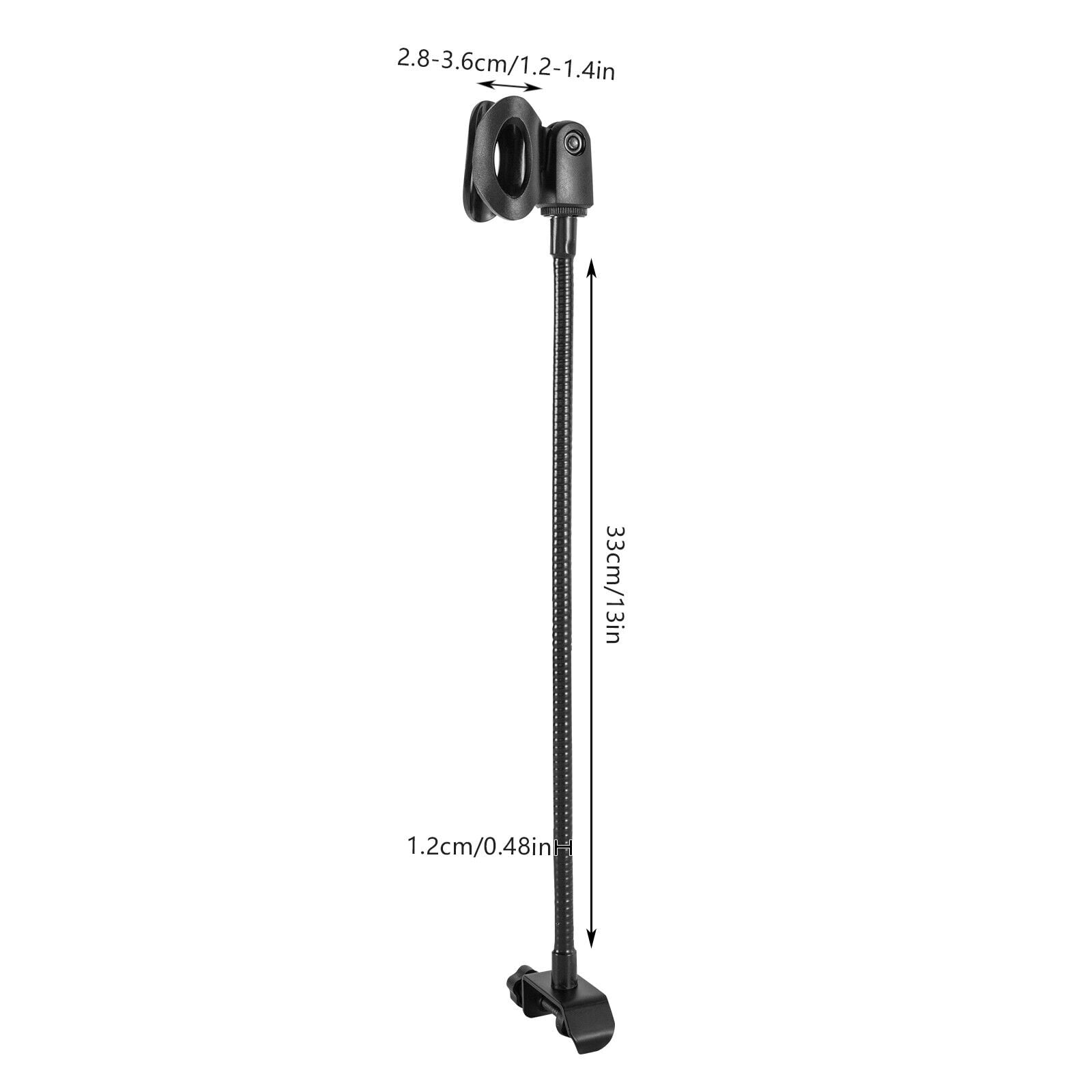Adjustable Gooseneck Bendable Microphone Stand with Desk Clamp for Radio Broadcasting Wired/ Wireless/ Recording Microphones