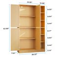 thumbnail image 3 of 63" Tall Kitchen Pantry, Kitchen Pantry Cabinet with 4 Doors and Adjustable Shelves, Storage Cabinet for Dining Room, Laundry Room, Oak, 3 of 7