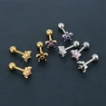 thumbnail image 3 of Jiaroswwei 1Pc Women Cubic Zirconia Flower Ear Stud Earring Piercing Cartilage Jewelry Gift, 3 of 8