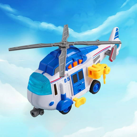syligr Helicopter Toy with Lighting and Sound Effects - Inertia Flyer for Kids Indoor and Outdoor Play with Realistic Features Ages 3 with Lifting Hooks for Rescue Missions