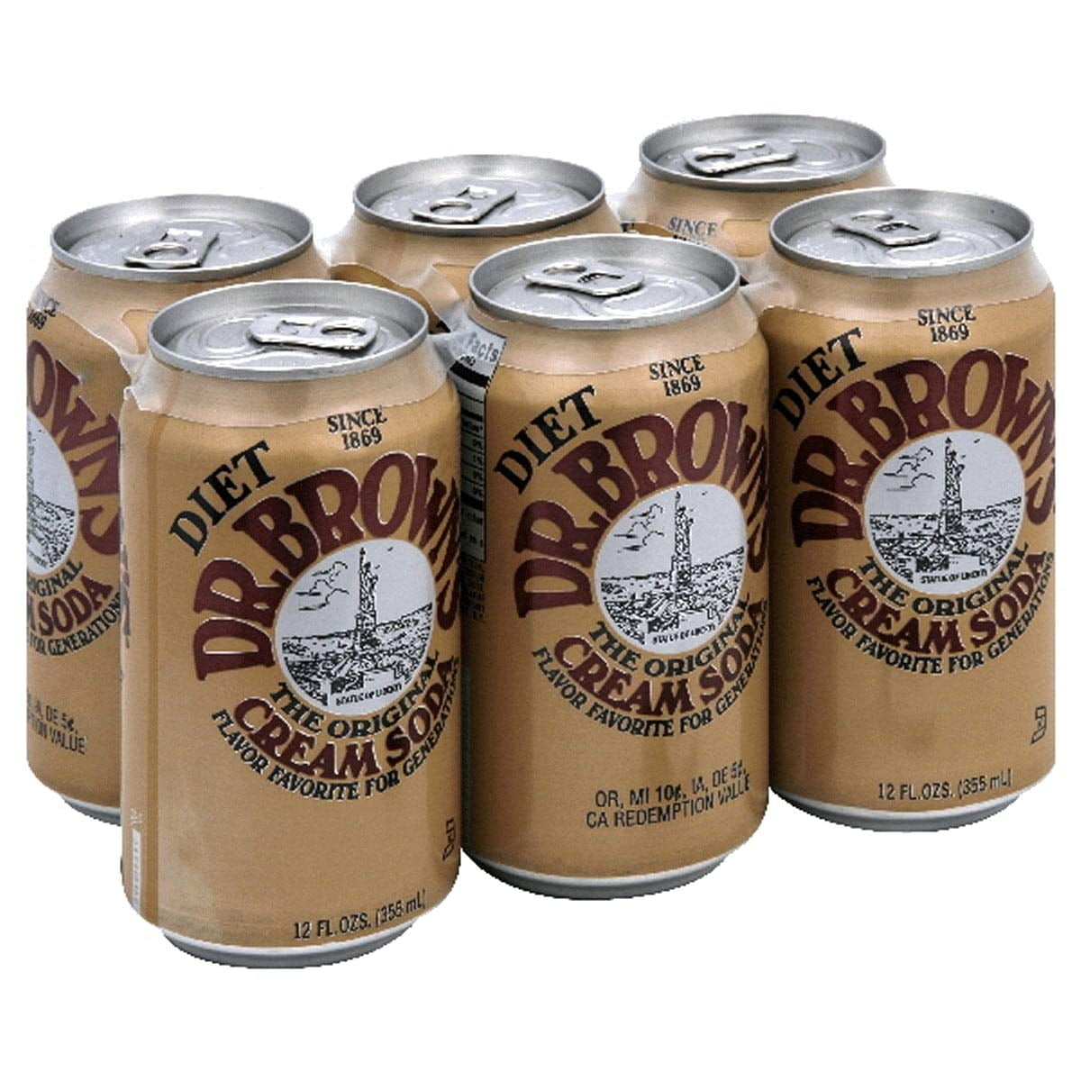 Dr. Brown Cream Soda Diet, 12 fl.oz. Cans (Pack of 24)