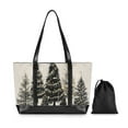 thumbnail image 7 of FORMRS Canvas Laptop Tote Bag for Women with 15.6" Computer Compartments Shoulder Handbag, Hand Drawn Christmas Trees, 7 of 7