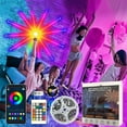 thumbnail image 1 of NARABB Hot Sale 24Keys 10+1 Fire-works Lights, Fire-works LED Strips Dream Colors RGB Change Music Sound Sync Bluetooth Fire-works Lights With Remote Control LED Strips For, 1 of 7