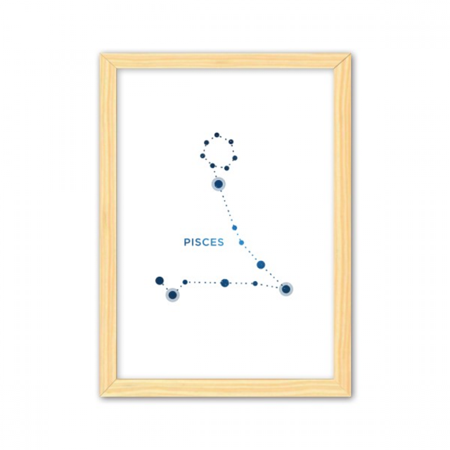 Constelación de Piscis signo zodiaco Cuadro de madera decorativa marco de casa A4