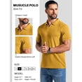 thumbnail image 4 of COOFANDY Men's Ribbed Polo Shirts Short Sleeve V Neck Slim Fit Polo T-Shirt Casual Summer Collared Golf Shirt, 4 of 6