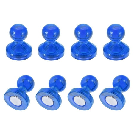 Uxcell 8pcs Magnets Push Pins, 0.8x0.6" Strong Fridge Magnets Magnetic Whiteboard Decorative Thumbtacks for Refrigerator Locker Calendar Office, Blue