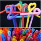 thumbnail image 3 of 100 pajitas desechables de plástico de colores surtidos, flexibles y de 26 cm de largo para fiestas., 3 of 8
