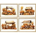 thumbnail image 2 of PixonSign Frameless Wall Art Pumpkin Stall, Set of 4 Village House Celebrations & Holidays Wall Decor Arts, Farmhouse Wall Décor, Adhesive Canvas Poster, Modern Home Artwork - 12"x16", 2 of 5