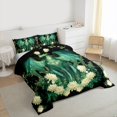 thumbnail image 3 of Castle Fairy Green Magical Dragon Bedding Comforter Set 2pcs for Children Teens Adults,Chic Floral Flowers Twin Comforter Sets Microfiber,Retro Vintage Aesthetic Breathable Bedding Set, 3 of 8