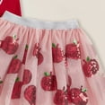 thumbnail image 4 of KPOPLK Toddler Baby Girl First Day Of School Outfits Ruffle Kindergarten Ribbed Knit Shirt + Tutu Skirt Set(Red#1,6-7 Years), 4 of 7