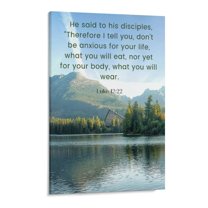 Inspirational Quotes Luke 12 22 Wall Art Bible Poetry Verses Framed Canvas Wall Art for Home Living Room Farmhouse Wall Decor Poster 11x17inch(28x43cm)