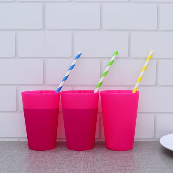WHAMVOX Red Plastic Drinking Cups for Home and Outdoor Use Stackable Durable Material Perfect for Beverages