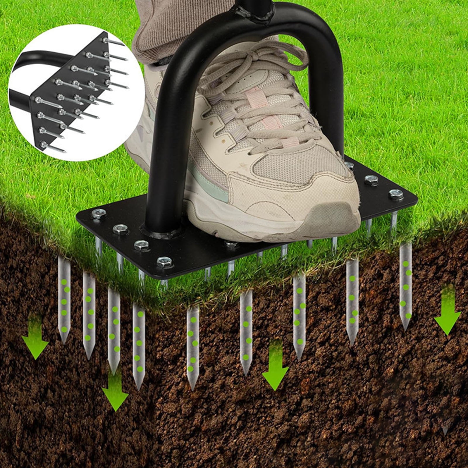 Sturdy Manual Garden Aerator With Rust Resistant Layer For Ground Penetration And Outdoor Maintenance