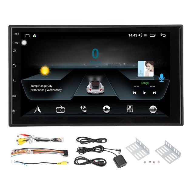 Navegador GPS para coche de 7 pulgadas, receptor de vídeo con pantalla táctil, llamadas de voz Bluetooth de cuatro núcleos para Android 8,1
