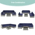 thumbnail image 2 of Sonerlic Outdoor Conversation Sofa Sets with 7 Pieces,Sectional Furniture All-weather PE Rattan Wicker Sofa Sets for Porch Backyards Garden,Gray&Blue, 2 of 8
