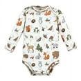 thumbnail image 4 of Touched by Nature Organic Cotton Long-Sleeve Bodysuits, Boy Woodland Alphabet 5-Pack, 0-3 Months, 4 of 7