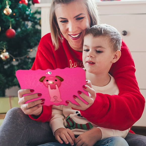 Qnjujn Kids Android 4.4 Tablet, 7 Inch Android Tablet, 1GB RAM 8GB ROM, Android Tablet with WiFi, 2500 mAh Battery, Dual 0.3MP+0.5MP Camera, Gaming Learning Ready, Long Battery Life Red