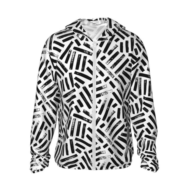 Vsdgher Sweat à Capuche Imprimé Géométrique pour Hommes et Femmes, Manches Longues Protection Solaire Pêche Course Natation-3TG