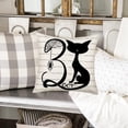 thumbnail image 3 of Happy Halloween October 31 Pillow Covers Black Cat Spider Web Pillow Cases Cushion Cover Cotton Linen Black White Halloween Quotes Pillowcases for Sofa Couch Bedroom, 20x20 Inch, (A004), 3 of 6