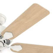 Hunter - Swanson Indoor Ceiling Fan With Light, 44-inch, Fresh White, Traditional-style, 3-speed WhisperWind Motor, 50885, for living rooms, bedrooms, home offices, kitchens
