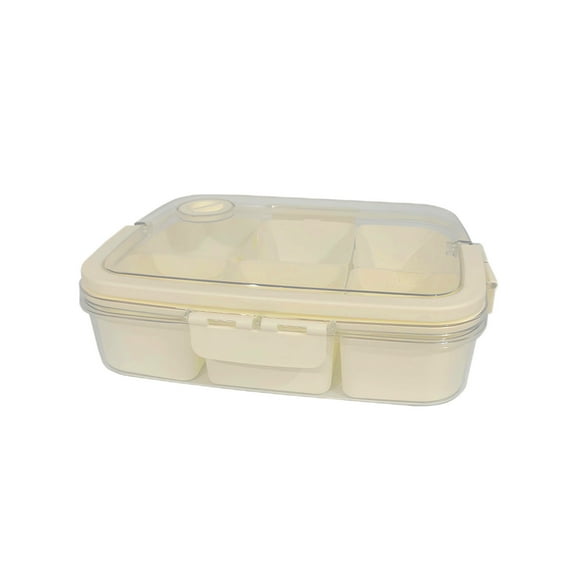 Large Capacity Snack Box with Lid and Handle, Transparent Storage Tray for Travel, Party, Camping, or Home, Multi-Purpose Food Container for Fruits, Nuts, Candy, and More