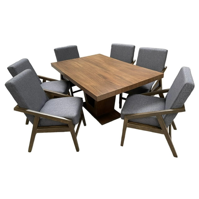 Comedor 6 sillas Salvanto Orion UV, 160x100 cm