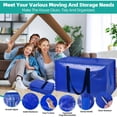 thumbnail image 3 of Extra Large Moving Bags, 4 Pack Heavy Duty Moving Bags, Sturdy Backpack Straps, Handles, Zippers, Folding Collapsible Reusable Moving Storage Tote Bags for Clothes (Blue), 3 of 7