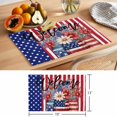 thumbnail image 6 of Red Blue Flowers Welcome Placemats Set of 1, USA Flag Independence Day Non-Slip Place Mats Washable Table Mats for Kitchen Dining Table Decorations Indoor/Outdoor, 6 of 9