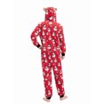 thumbnail image 3 of Family Matching Christmas Hood Jumpsuit Pajamas, Cartoon Snowman Print Long-Sleeved Zip Up Deer Sleepwear, 3 of 8