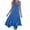 Blue, variant on Women's Sleeveless A Line Dress Solid Color Asymmetrical Hem Long Casual Summer Dress