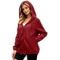 thumbnail image 5 of BUIGTTKLOP Rain Jacket for Women Full Zip up Long Sleeve Lightweight Hooded Jackets Windbreaker Waterproof Raincoat with Pocket for Outdoor, 5 of 8