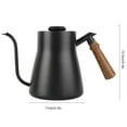 thumbnail image 3 of Fdit Bouilloire à Café en Acier Inoxydable, 850ml Goutte à Goutte sur Bouilloire à Café Col de Cygne avec Poignée en Bois, Goutte à Goutte sur Bouilloire à Café, 3 of 7